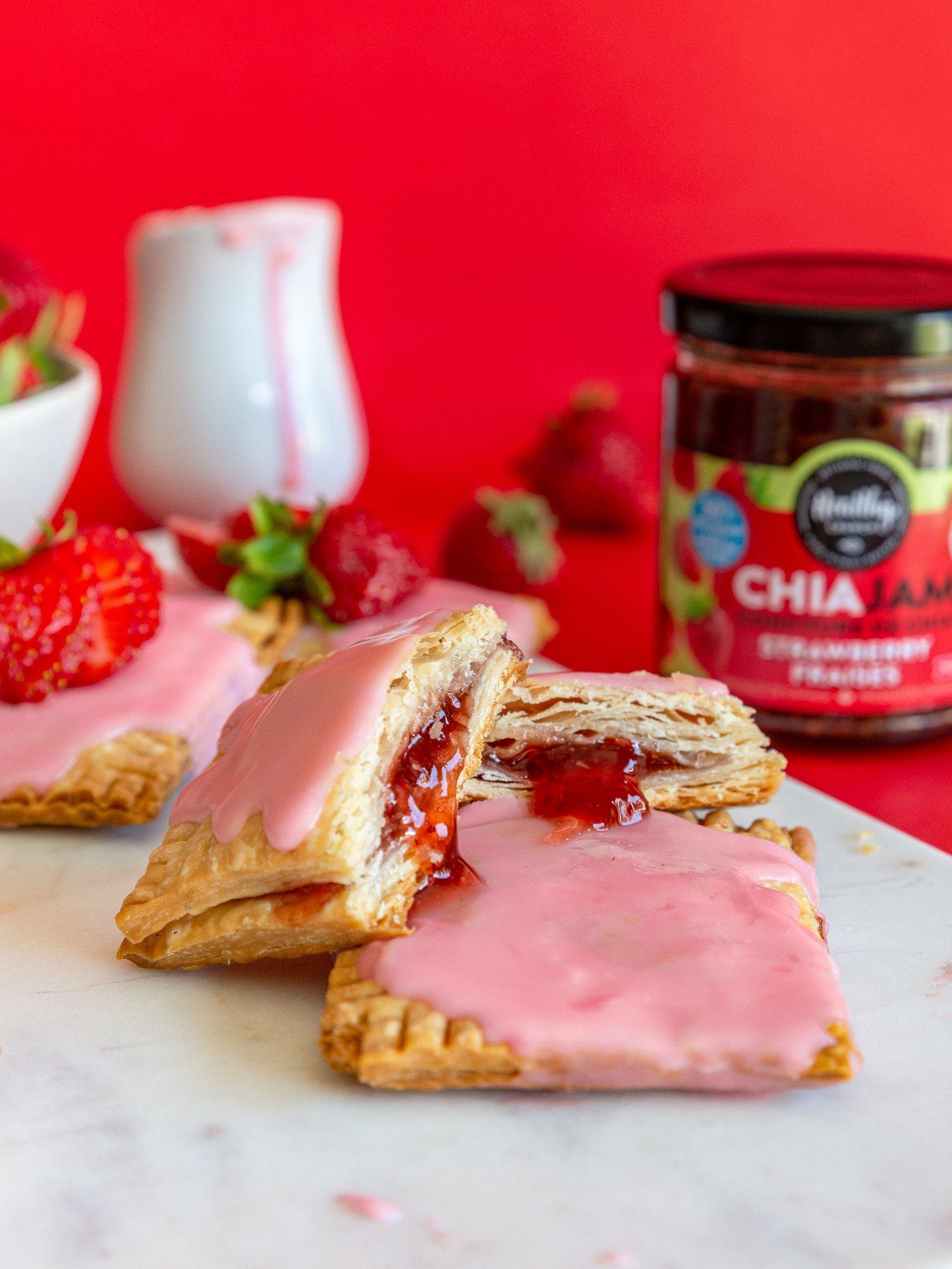 Strawberry Chia Jam Pop Tarts (Vegan, Gluten-free, Keto, Allergen-friendly)