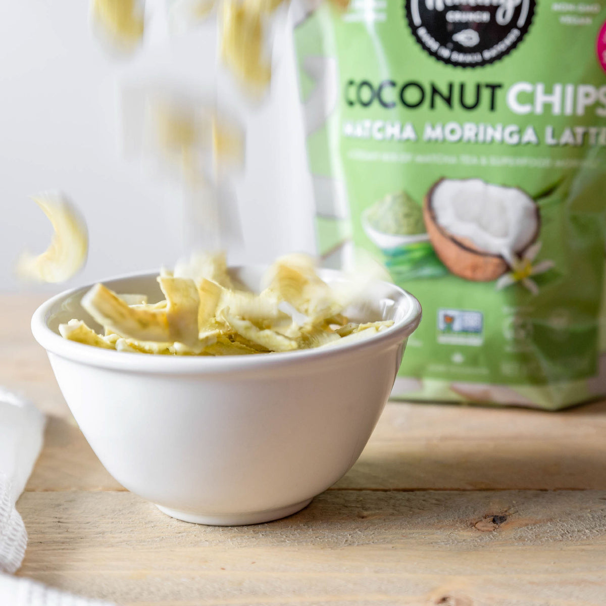 Matcha Moringa Latte Coconut Chips