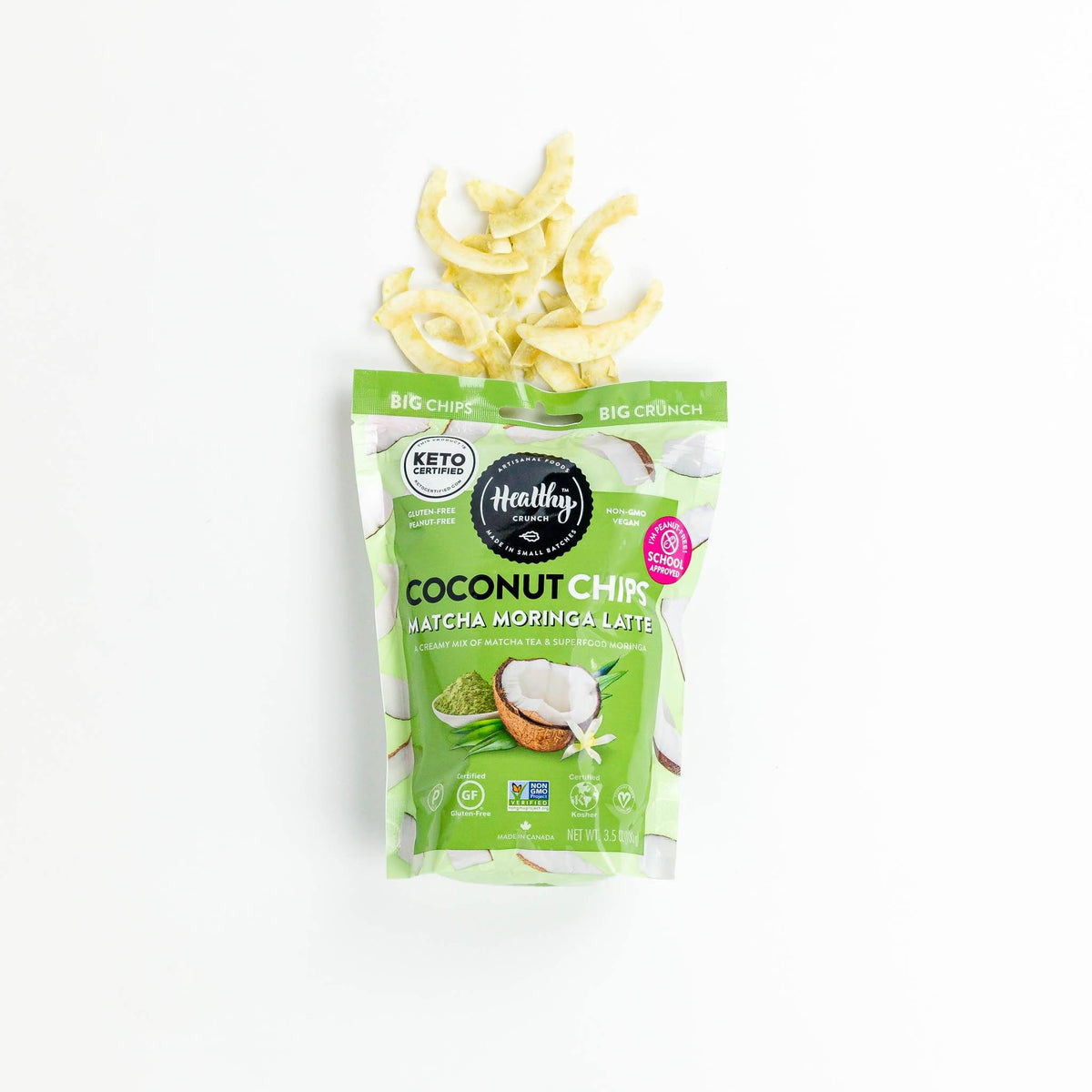 Matcha Moringa Latte Coconut Chips