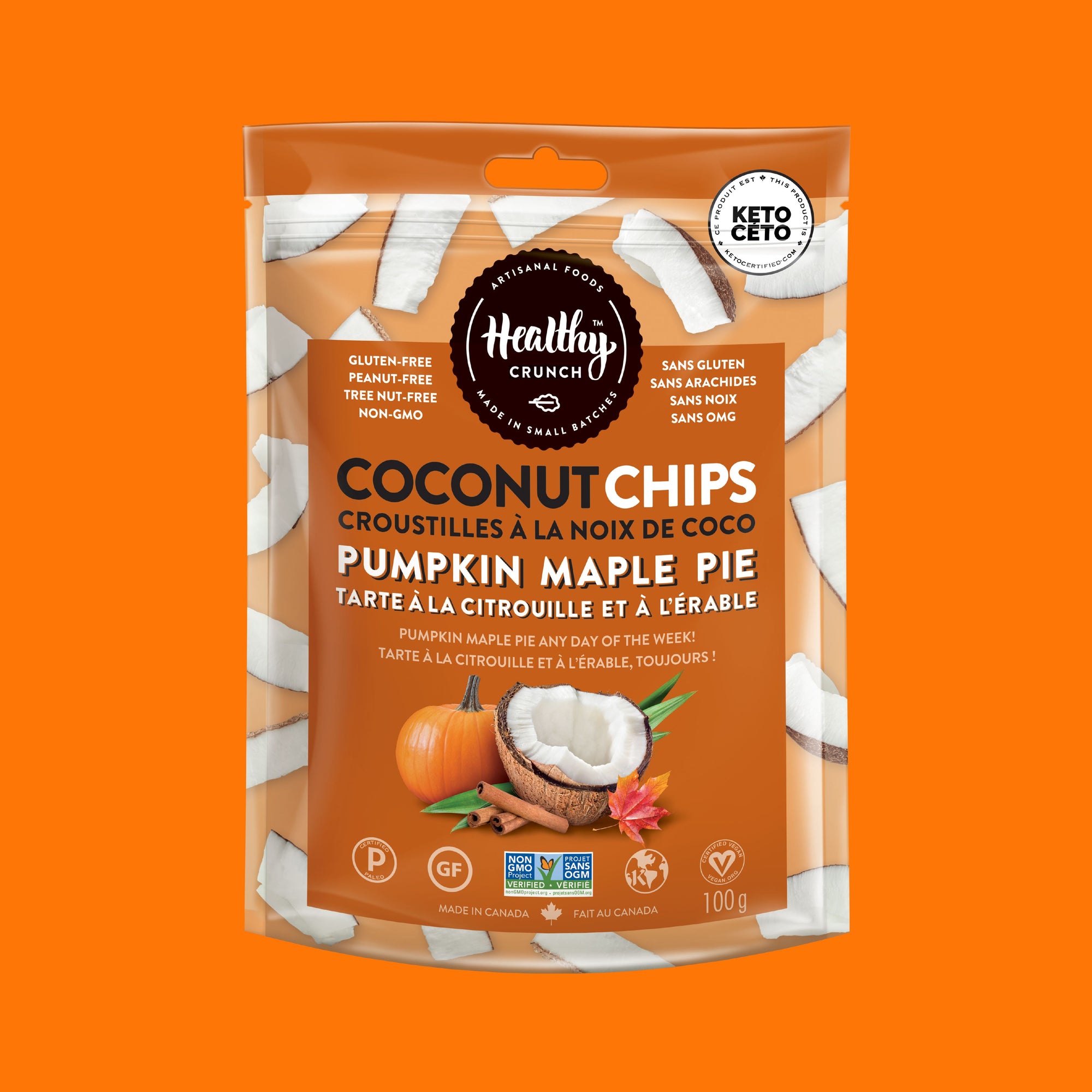 Pumpkin Maple Pie Coconut Chips